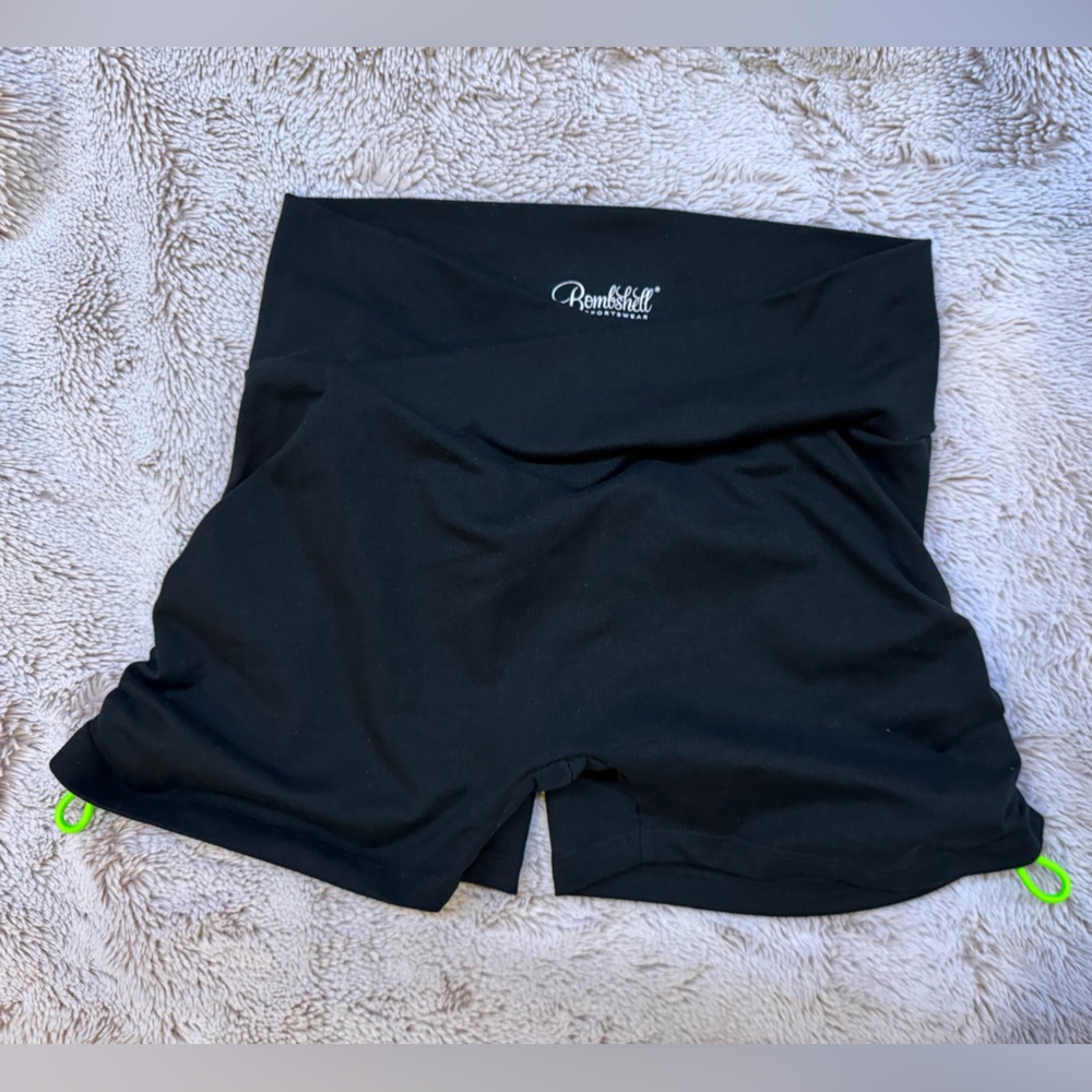 Bombshell Sportswear Small Black with Lime Green Toggle Shorts